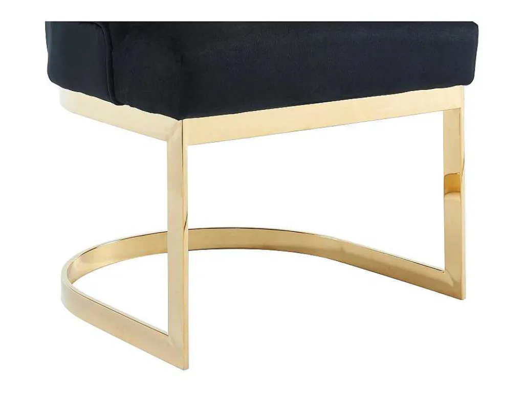Set Van 2 Stoelen Van Velours En Goudkleurig Roestvrij Staal - Zwart - Porilaso Van-PASCAL MORABITO Online
