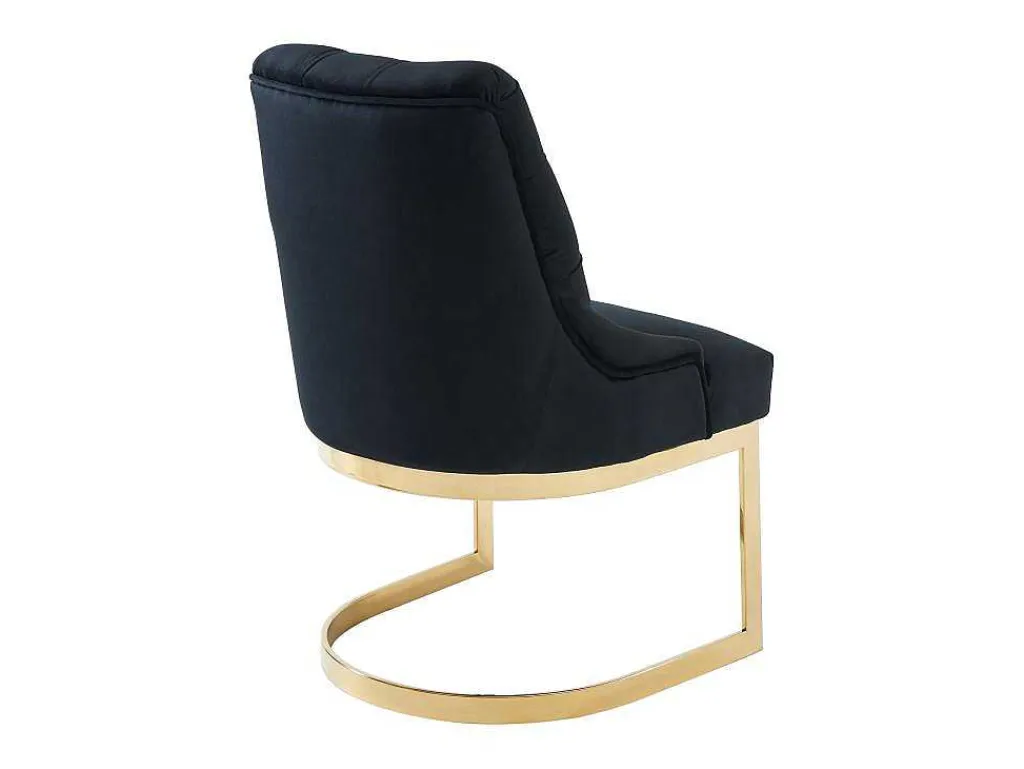 Set Van 2 Stoelen Van Velours En Goudkleurig Roestvrij Staal - Zwart - Porilaso Van-PASCAL MORABITO Online