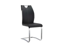 Set Van 4 Stoelen Winch - Zwart / Wit Kunstleer - Poten Van Chroom Metaal-Vente-unique Clearance