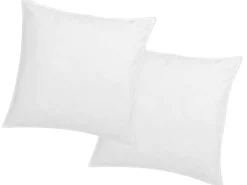 Set Van 2 Traagschuim Hoofdkussen 60 X 60 Cm - Perkaal Katoen - 91 Draden/Cm - 750 Gr - Wit - Auxence-Palacio Sale