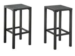 Set Van 2 Tuinbarkrukken Van Aluminium - Antraciet - Walpole Van-MYLIA Hot