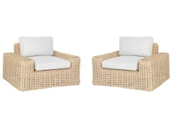 Set Van 2 Tuinstoelen Obidos Van Gevlochten Hars-MYLIA Discount