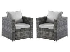Set Van 2 Tuinstoelen Van Geweven Hars - Grijs - Anori-MYLIA Online