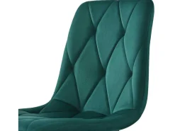 Set Van 4 Velvet Stoelen - Metalen Structuur - Ruitpatroon - Groen-ModernLuxe Online