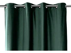 Set Van 2 Verduisterende Gordijnen Van Velours - L135 X H250 Cm - Groen Met Zilverkleurige Ogen - Darrel-OZAIA Clearance