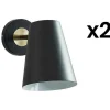 Set Van 2 Vintage Wandpanelen - Ijzer - H. 33 Cm - Zwart - Trevis-OZAIA Hot