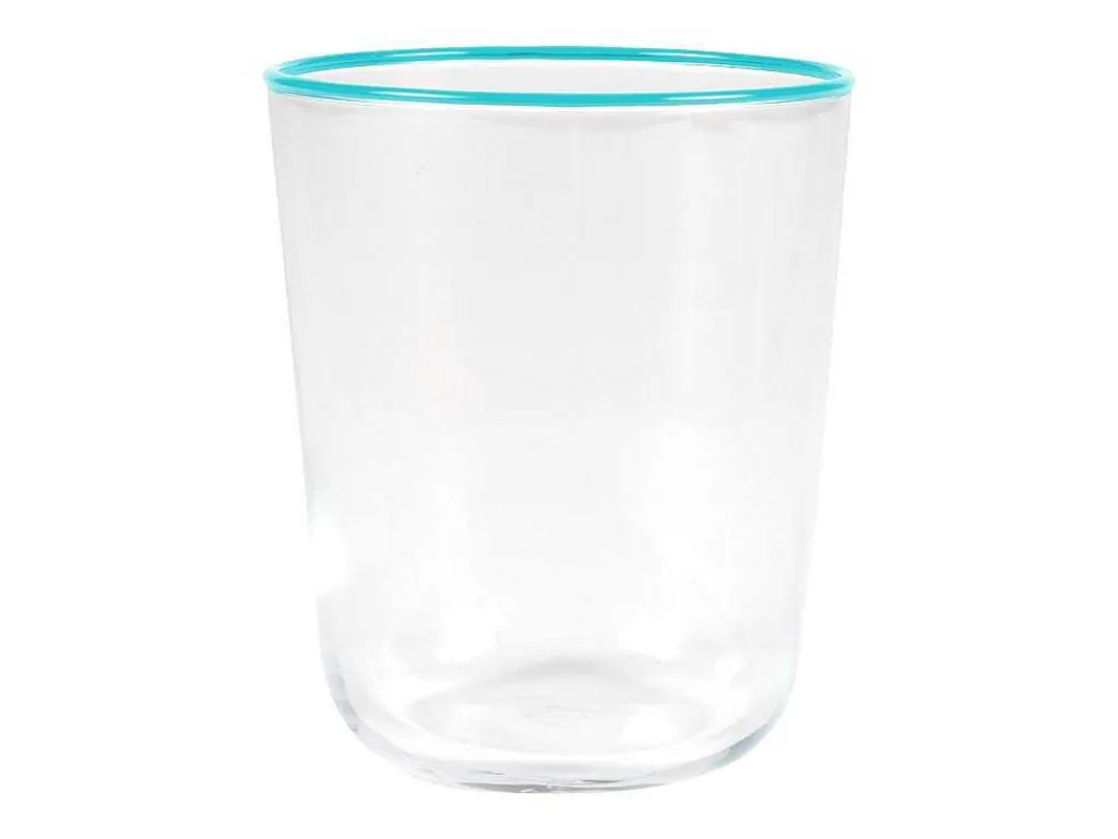 Set Van 6 Waterglazen Met Een Blauwe Rand Van 31,5 Cl - D. 8 X H. 9,5 Cm - Azuran-OZAIA Outlet