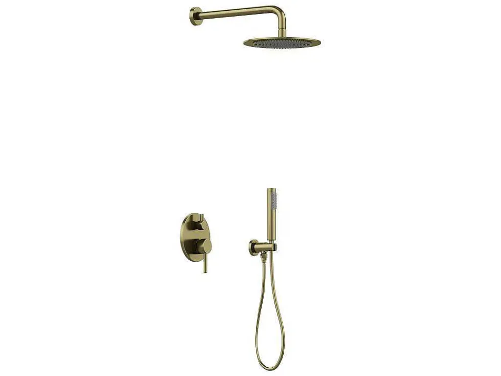 Set Van Inbouwdouche Met Mechanische Mengkraan - Goud Met Geborstelde Afwerking - Tamise-Shower & Design Clearance