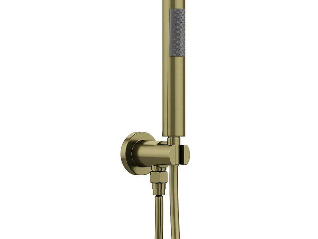 Set Van Inbouwdouche Met Mechanische Mengkraan - Goud Met Geborstelde Afwerking - Tamise-Shower & Design Clearance