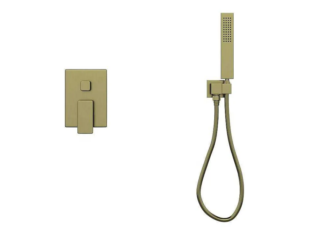 Set Van Inbouwdouche Met Mechanische Mengkraan - Goud Met Satijnafwerking - Tocantis-Shower & Design