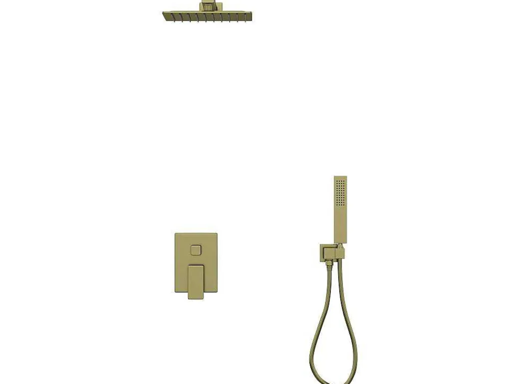 Set Van Inbouwdouche Met Mechanische Mengkraan - Goud Met Satijnafwerking - Tocantis-Shower & Design
