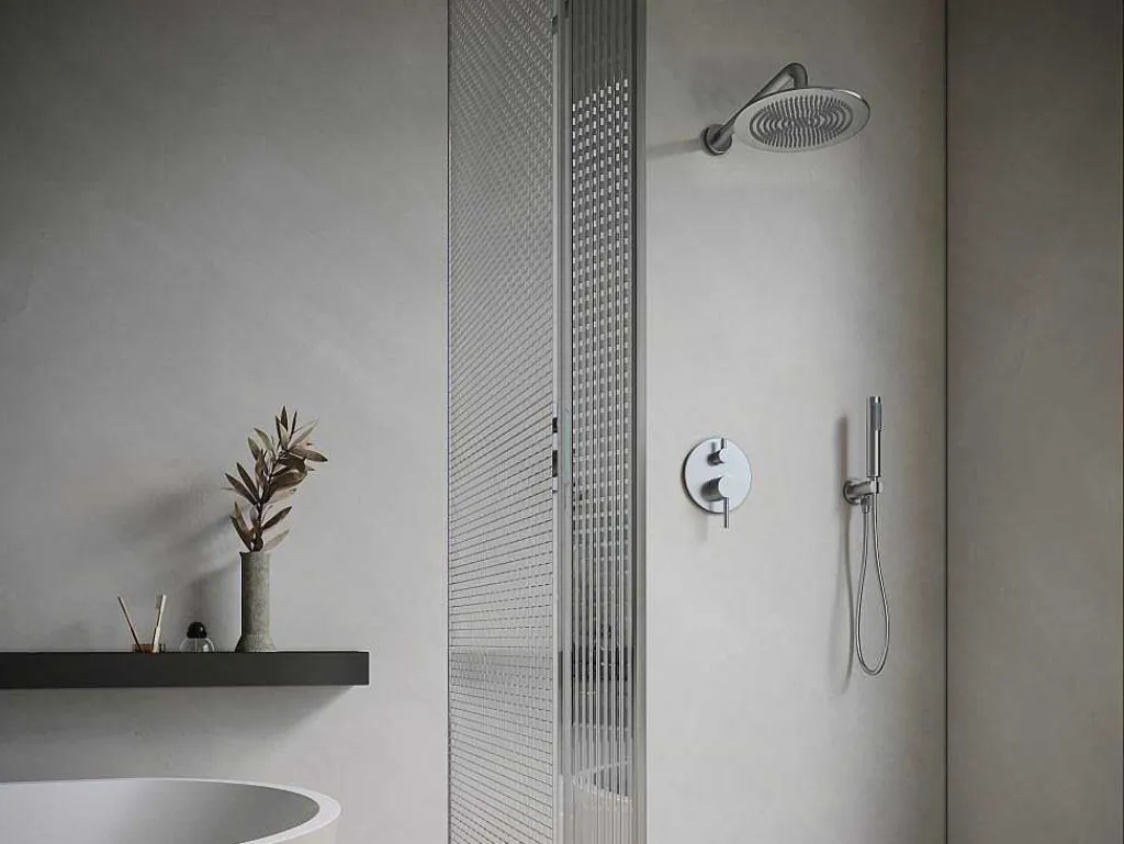 Set Van Inbouwdouche Met Mechanische Mengkraan - Geborsteld Nikkelkleurig - Tamise-Shower & Design Discount