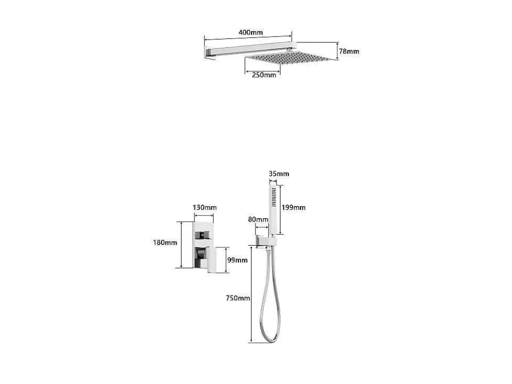 Set Van Inbouwdouche Met Mechanische Mengkraan - Geborsteld Nikkelkleurig - Tocantis-Shower & Design Sale