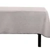 Set Van Tafellaken + 4 Servetten Van Linnen En Katoen - Zwarte Rand - Taupegrijs - 170 X 170 Cm - Borina-OZAIA Sale