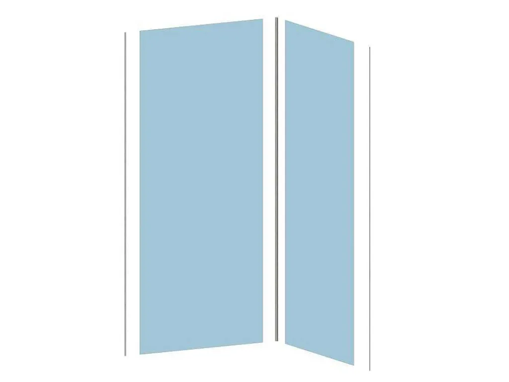 Set Van Twee Douchewandpanelen Inclusief Profielen - 2X L90Cm X H210 Cm-Shower & Design Best