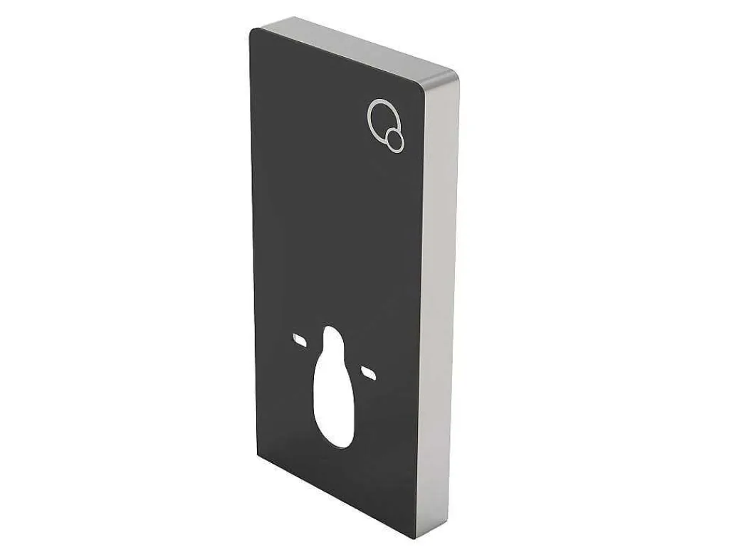 Set Voor Hang-Wc Van Glanzend Zwart Keramiek Met Decoratief Voorwandsysteem - Clemona-Vente-unique