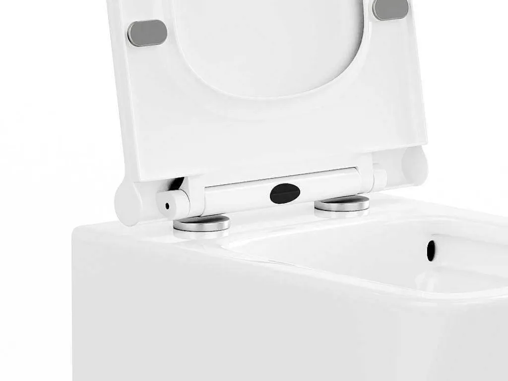Set Voor Witte Hang-Wc Met Voorwandsysteem En Chroomkleurige Ovalen Bedieningsplaat - Clemona-Vente-unique Sale