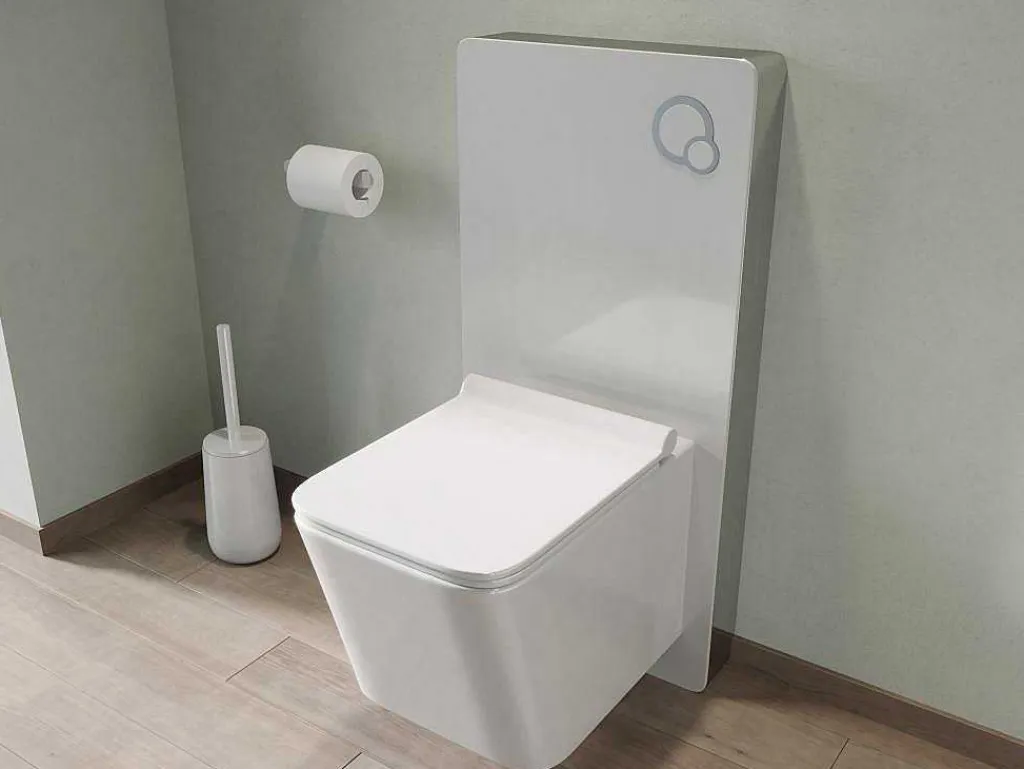 Set Voor Witte Hang-Wc Met Decoratief Voorwandsysteem - Clemona-Vente-unique Hot