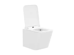 Set Voor Witte Hang-Wc Met Voorwandsysteem En Chroomkleurige Ovalen Bedieningsplaat - Clemona-Vente-unique