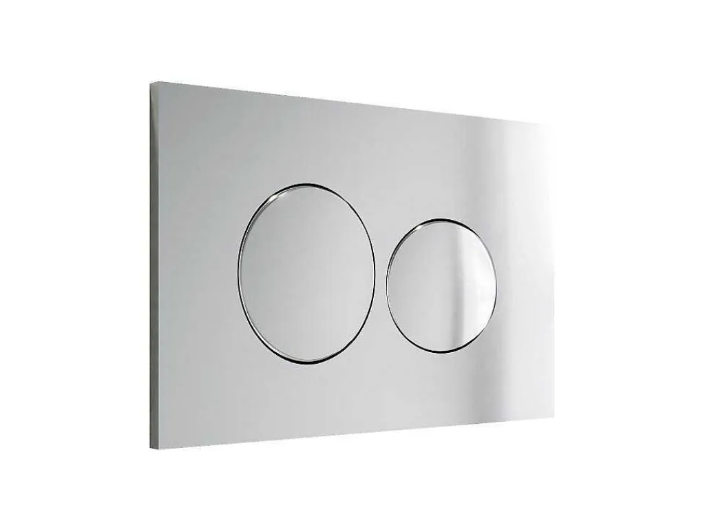 Set Voor Witte Hang-Wc Met Voorwandsysteem En Chroomkleurige Ronde Bedieningsplaat - Clemona-Vente-unique Discount