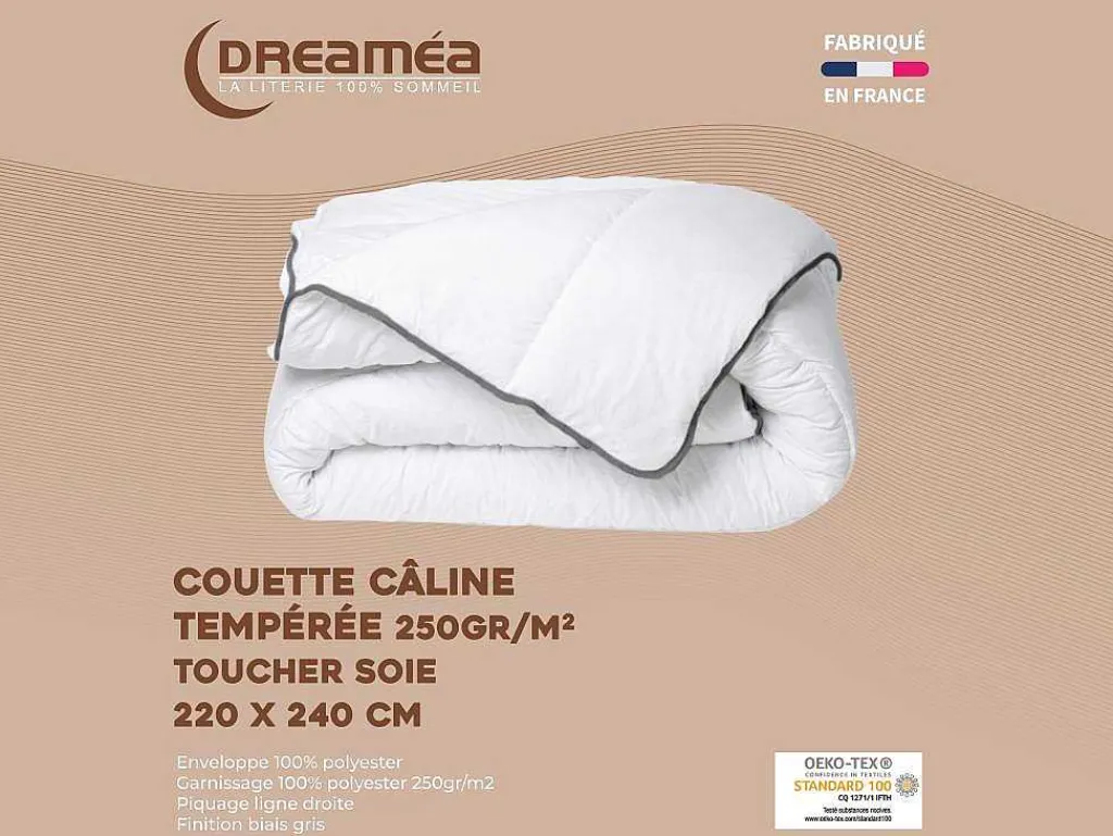 Set Zijdezacht Dekbed 220 X 240 Cm + 2 Hoofdkussens 60 X 60 Cm - Wit - Biesya-DREAMEA Clearance