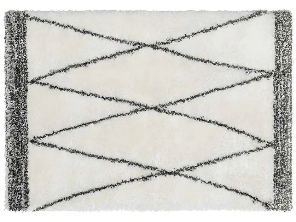 Shaggy Hoogpolig Tapijt Berberstijl Hania - Polyester - 200 X 290 Cm - Beige En Grijs-OZAIA New