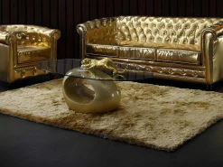 Shaggy Tapijt Glitter - 120 X 170 Cm - Goudkleurig-OZAIA New