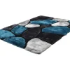 Shaggy Tapijt Pietra Turquoise En Grijs - Polyester - 120 X 170 Cm-OZAIA