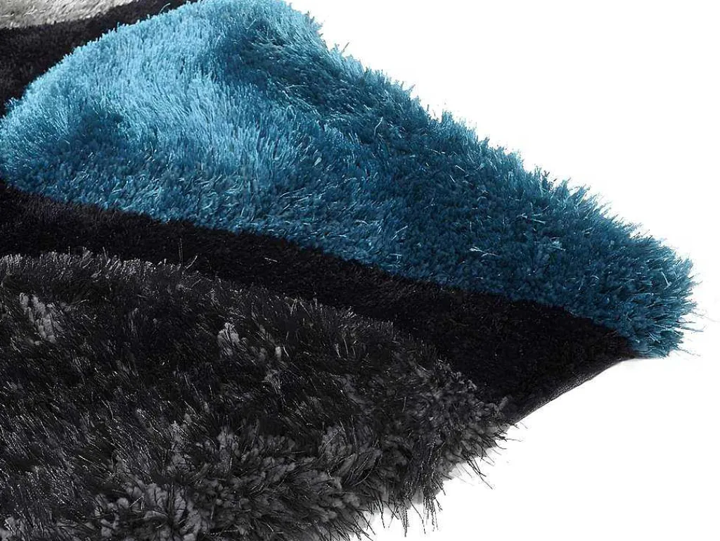 Shaggy Tapijt Pietra Turquoise En Grijs - Polyester - 120 X 170 Cm-OZAIA