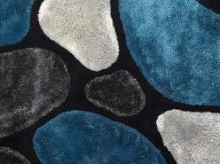 Shaggy Tapijt Pietra Turquoise En Grijs - Polyester - 140 X 200 Cm-OZAIA New