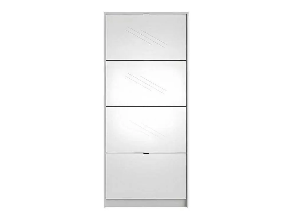 Shane Schoenenkast 4 Klapdeuren Met Spiegel 2R Wit.-Vente-unique Clearance