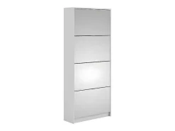 Shane Schoenenkast 4 Klapdeuren Met Spiegel 2R Wit.-Vente-unique Clearance