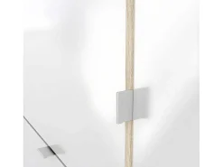 Shane Schoenenkast 3 Klapdeuren 2R, 1 Deur Eikenstructuur Decor, Wit Hoogglans.-Vente-unique Sale