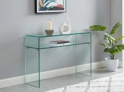 Sidetable - 1 Nis - Gehard Glas - Transparant - Stileos-Vente-unique Outlet