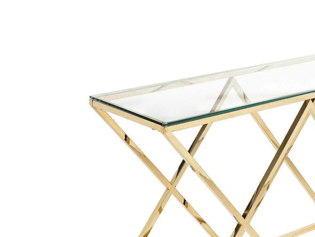 Sidetable Charlotte - Gehard Glas En Staal - Goudkleurig - Van-PASCAL MORABITO New
