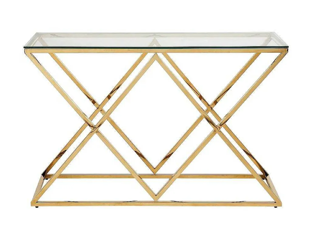 Sidetable Charlotte - Gehard Glas En Staal - Goudkleurig - Van-PASCAL MORABITO New