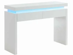 Sidetable Emerson - Met Led-Verlichting - 2 Lades - Wit Gelakt Mdf-Vente-unique Outlet