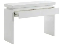 Sidetable Emerson - Met Led-Verlichting - 2 Lades - Wit Gelakt Mdf-Vente-unique Outlet