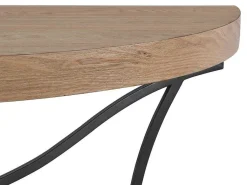 Sidetable In Mdf En Metaal - Houtlook En Zwart - Lolana-Vente-unique New