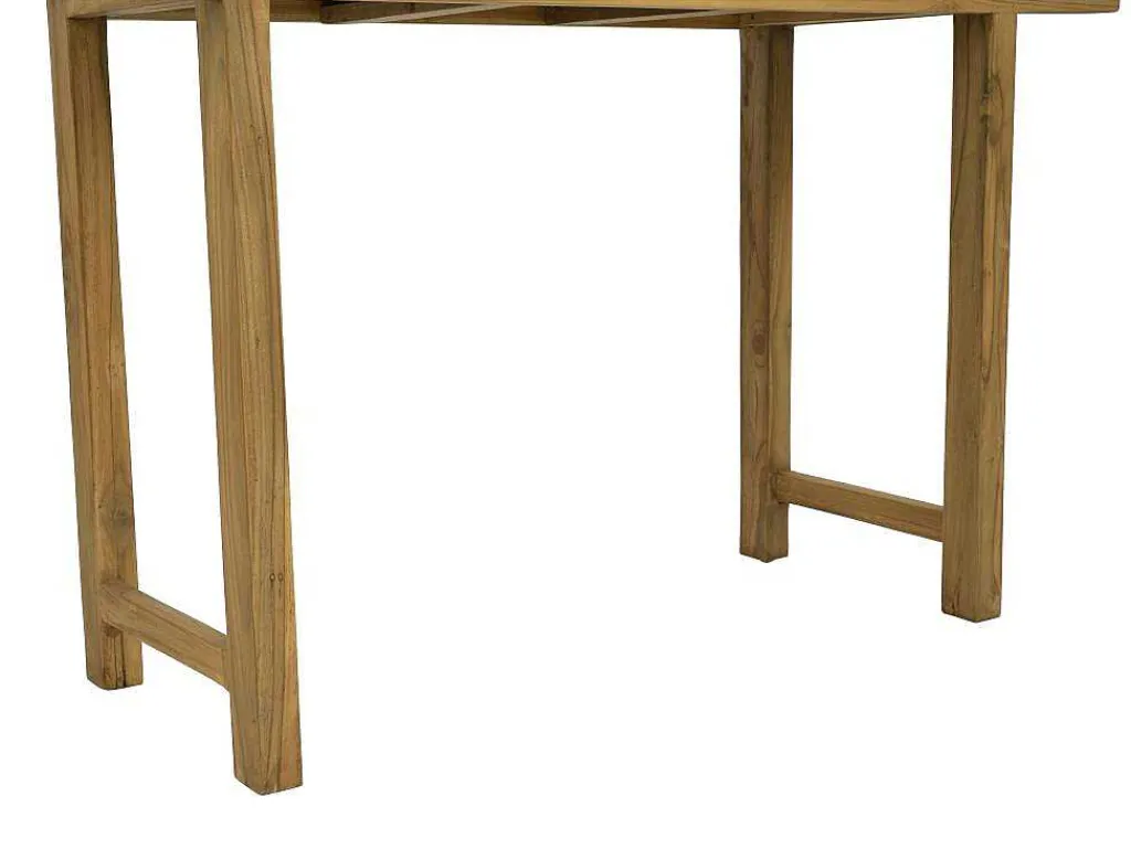 Sidetable Met 3 Lades In Teak - Kleur: Houtlook - Wekea-Vente-unique Discount