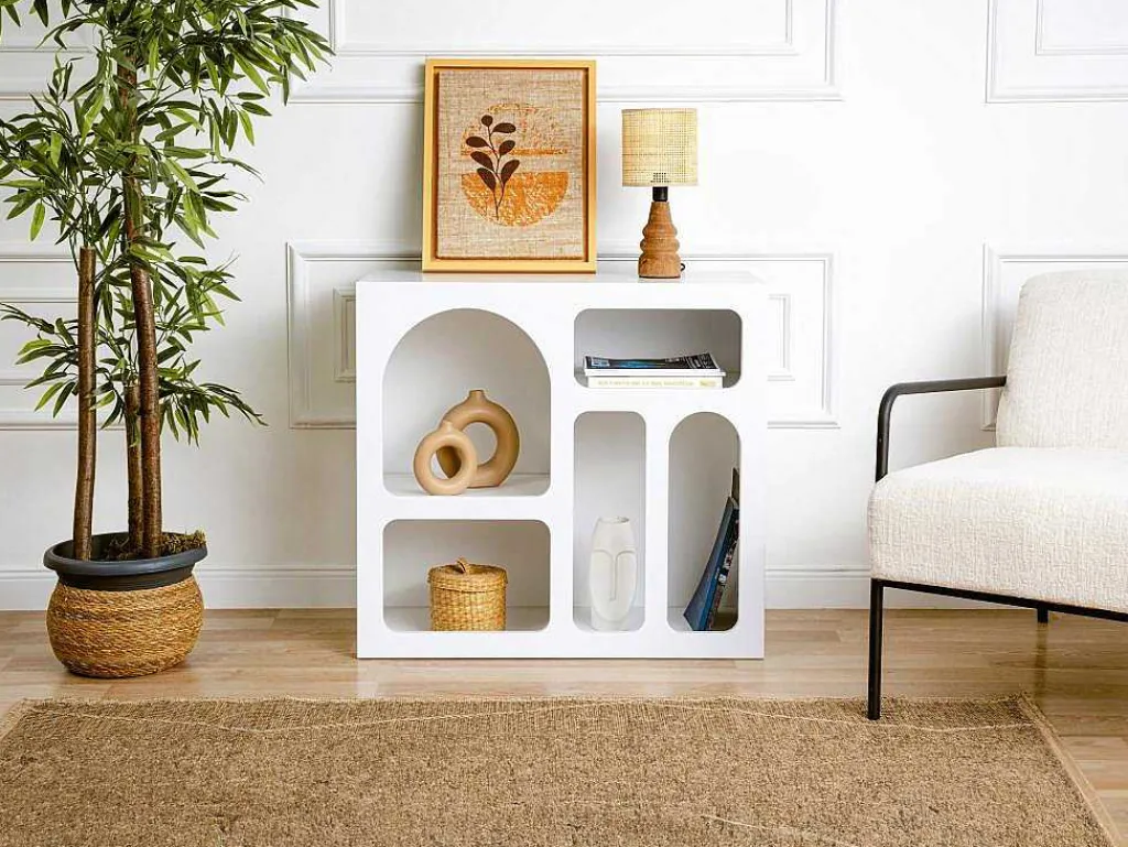 Sidetable Met 5 Nissen - Wit - Luela-Vente-unique
