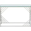 Sidetable Van Gehard Glas En Roestvrij Staal - Chroom - Simato - Van-PASCAL MORABITO Outlet