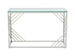 Sidetable Van Gehard Glas En Roestvrij Staal - Chroom - Simato - Van-PASCAL MORABITO Outlet