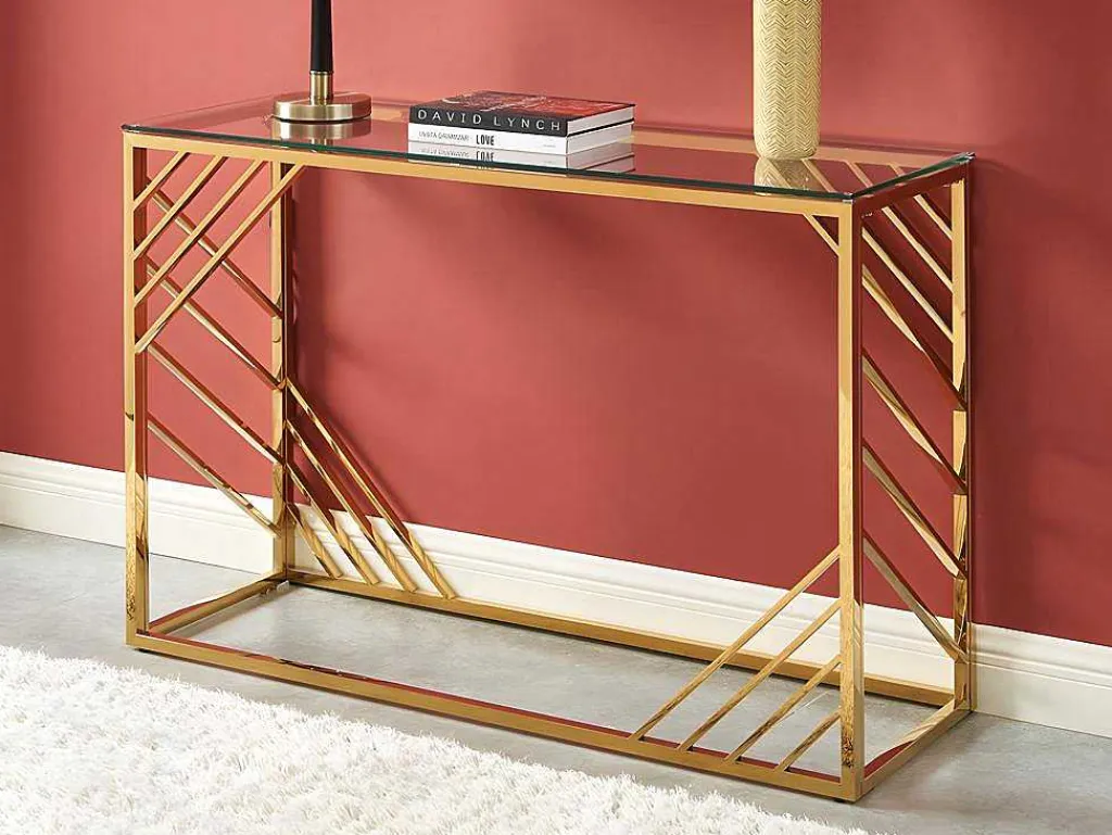 Sidetable Van Gehard Glas En Roestvrij Staal - Goud - Simato - Van-PASCAL MORABITO New