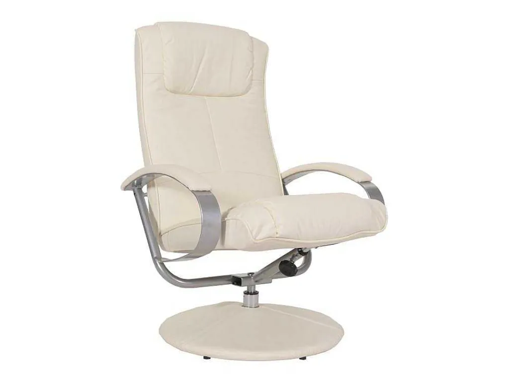 Siena Relaxfauteuil Met Kruk, Creme-Wit-Vente-unique Sale