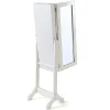 Sieradenkastje Met Spiegel Berenice - Mdf En Grenen - 120 X 39 X 30 Cm - Wit-OZAIA New