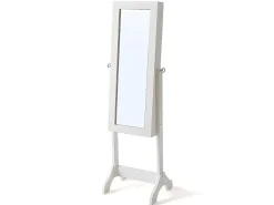 Sieradenkastje Met Spiegel Berenice - Mdf En Grenen - 120 X 39 X 30 Cm - Wit-OZAIA New