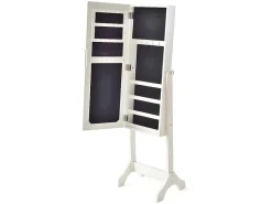 Sieradenkastje Met Spiegel Berenice - Mdf En Grenen - 120 X 39 X 30 Cm - Wit-OZAIA New
