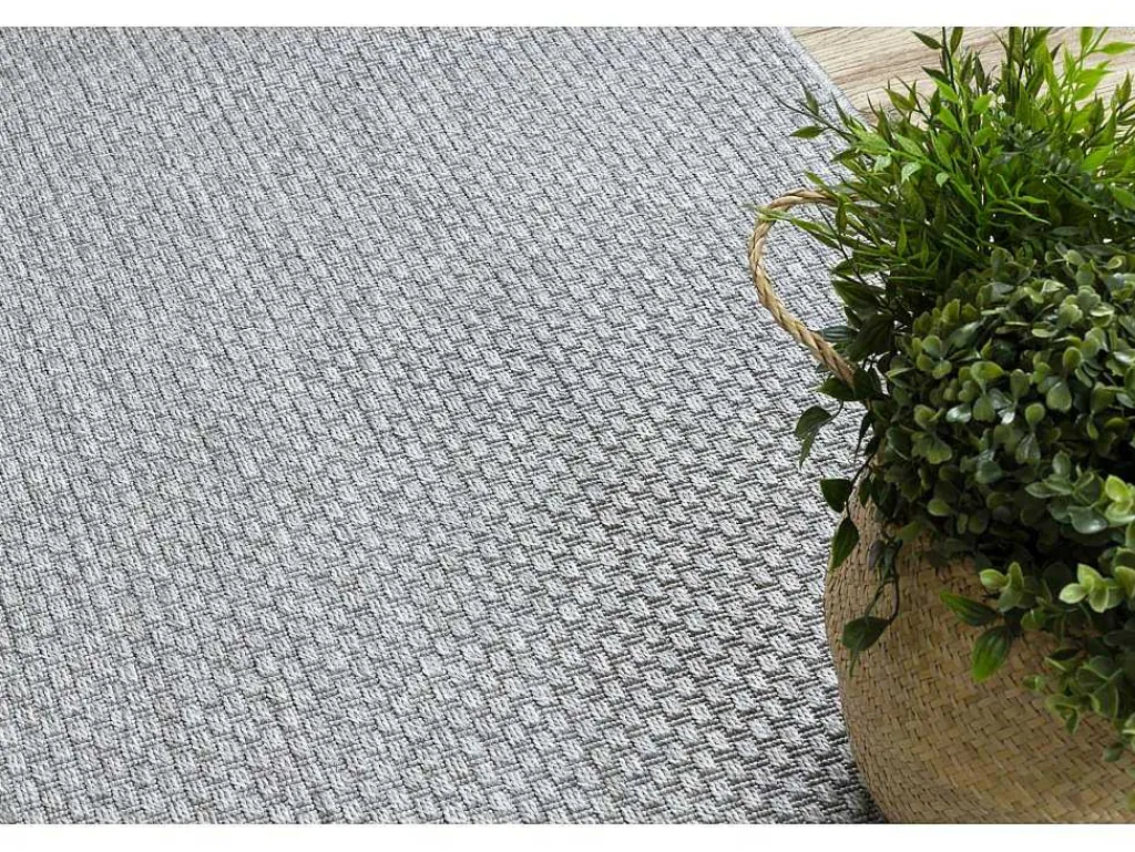 Sisal Tapijt, Loper Timo 6272 Buitenshuis Grijskleuring 60X300 Cm-RugsX Online