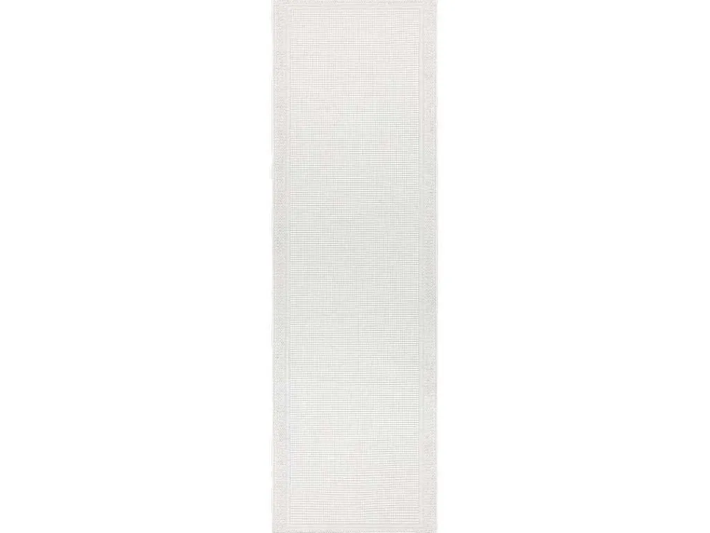 Sisal Tapijt, Loper Timo 5979 Buitenshuis Kader Wit 60X300 Cm-RugsX